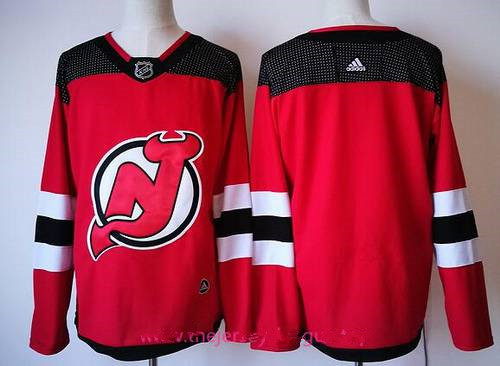 Men's New Jersey Devils Blank Red With Black 2017-2018 Adidas Hockey Stitched NHL Jersey