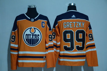 Men's Edmonton Oilers #99 Wayne Gretzky Orange 2017-2018 adidas Hockey Stitched NHL Jersey