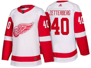 Men's Detroit Red Wings #40 Henrik Zetterberg White 2017-2018 adidas Hockey Stitched NHL Jersey