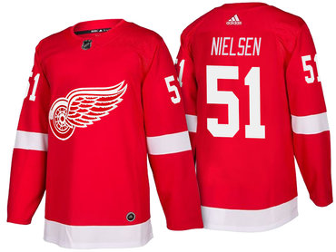 Men's Detroit Red Wings #51 Frans Nielsen Red Home 2017-2018 adidas Hockey Stitched NHL Jersey