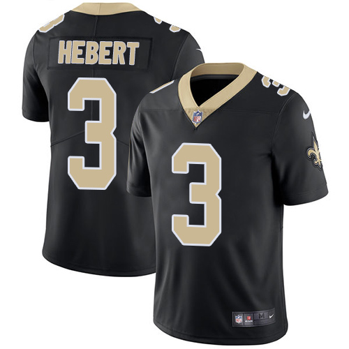 Nike New Orleans Saints #3 Bobby Hebert Black Team Color Men's Stitched NFL Vapor Untouchable Limited Jersey