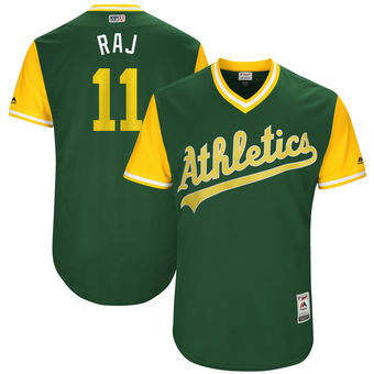 Men's Oakland Athletics Rajai Davis Raj Majestic Green 2017 Players Weekend Authentic Jersey