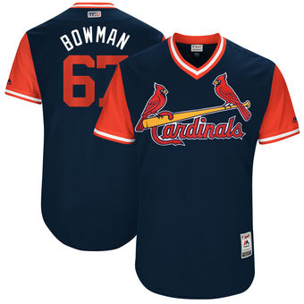 Men's St. Louis Cardinals Matt Bowman Bowman Majestic Navy 2017 Players Weekend Authentic Jersey