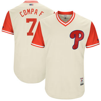 Men's Philadelphia Phillies Maikel Franco Compa F Majestic Tan 2017 Players Weekend Authentic Jersey