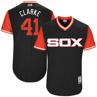 Men's Chicago White Sox Adam Engel Clarke Majestic Black 2017 Players Weekend Authentic Jersey