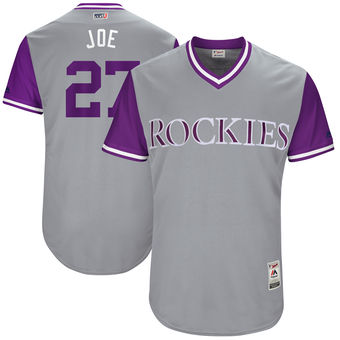 Men's Colorado Rockies Trevor Story Joe Majestic Gray 2017 Players Weekend Authentic Jersey