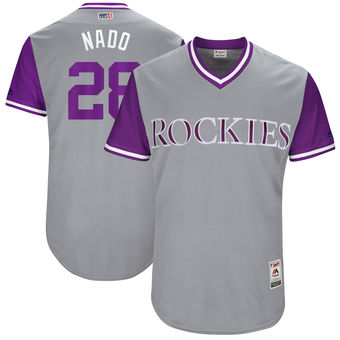 Men's Colorado Rockies Nolan Arenado Nado Majestic Gray 2017 Players Weekend Authentic Jersey