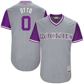 Men's Colorado Rockies Adam Ottavino Otto Majestic Gray 2017 Players Weekend Authentic Jersey