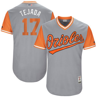 Men's Baltimore Orioles Ruben Tejada Tejada Majestic Gray 2017 Players Weekend Authentic Jersey