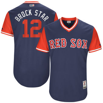 Men's Boston Red Sox Brock Holt Brock Star Majestic Navy 2017 Players Weekend Authentic Jersey