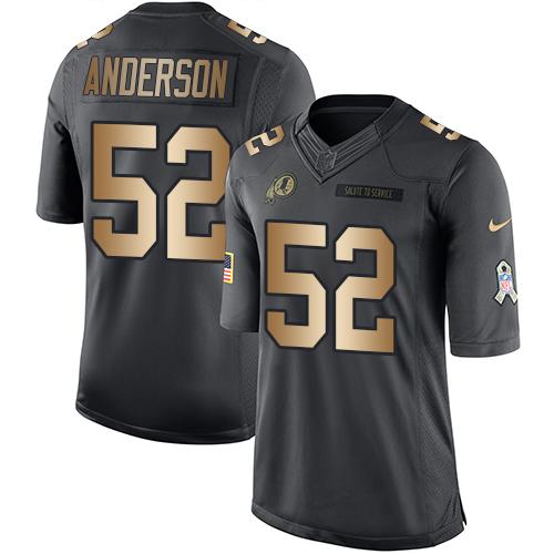 Nike Washington Redskins #52 Ryan Anderson Black Men's Stitched NFL Limited Gold Salute To Service Jersey