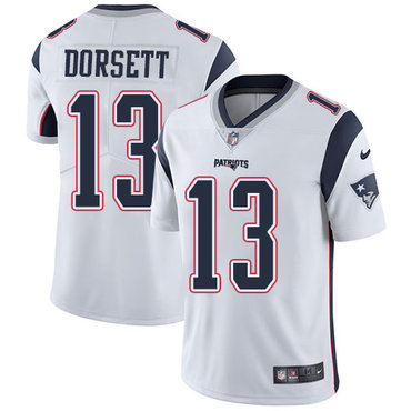 Nike New England Patriots #13 Phillip Dorsett White Men's Stitched NFL Vapor Untouchable Limited Jersey