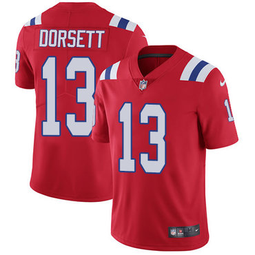 Nike New England Patriots #13 Phillip Dorsett Red Alternate Men's Stitched NFL Vapor Untouchable Limited Jersey