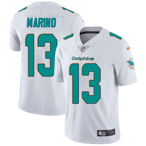 Youth Nike Dolphins #13 Dan Marino White Stitched NFL Vapor Untouchable Limited Jersey