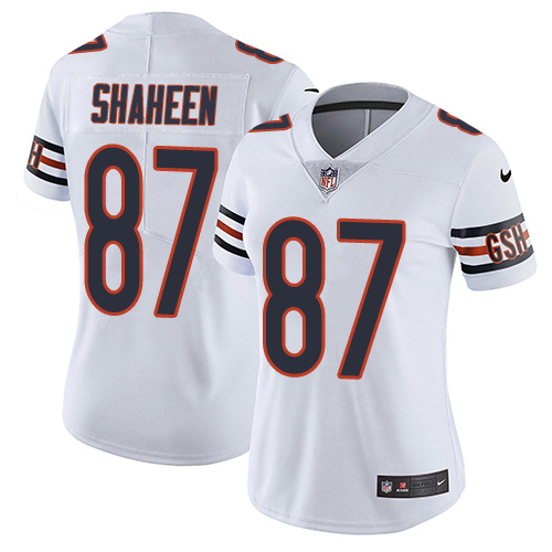 Women's Nike Bears #87 Adam Shaheen White Stitched NFL Vapor Untouchable Limited Jersey