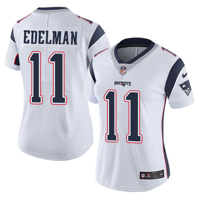 Women's Nike Patriots #11 Julian Edelman White Stitched NFL Vapor Untouchable Limited Jersey