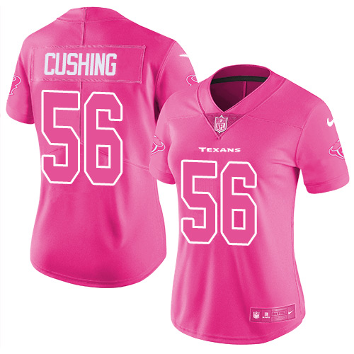 Nike Texans #56 Brian Cushing Pink Women's Stitched NFL Limited Rush Fashion Jersey