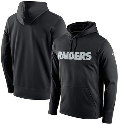 Men's Oakland Raiders Nike Black Circuit Wordmark Essential Performance Pullover Hoodie