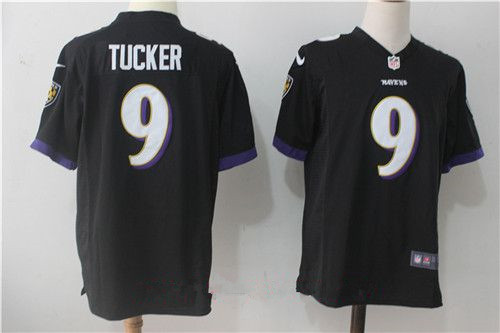 Men's Baltimore Ravens #9 Justin Tucker Black Alternate Stitched NFL Nike Game Jersey