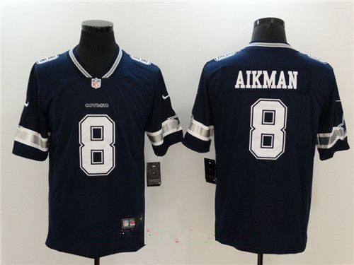 Men's Dallas Cowboys #8 Troy Aikman Navy Blue 2017 Vapor Untouchable Stitched NFL Nike Limited Jersey