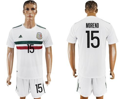 Mexico #15 Moreno Away Soccer Country Jersey