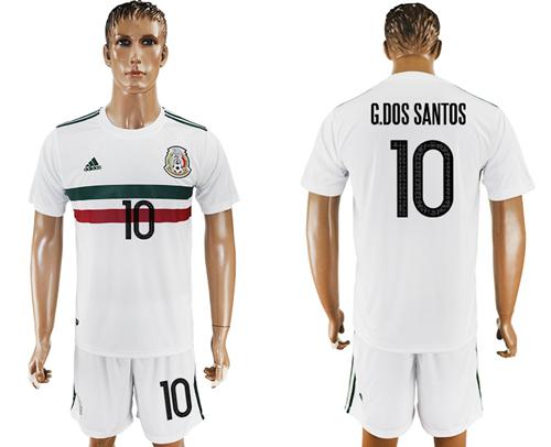 Mexico #10 G.Dos Santos Away Soccer Country Jersey