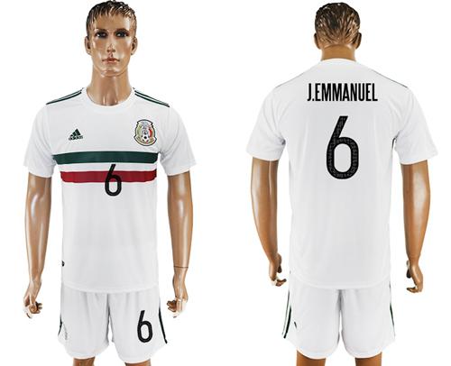 Mexico #6 J.Emmanuel Away Soccer Country Jersey