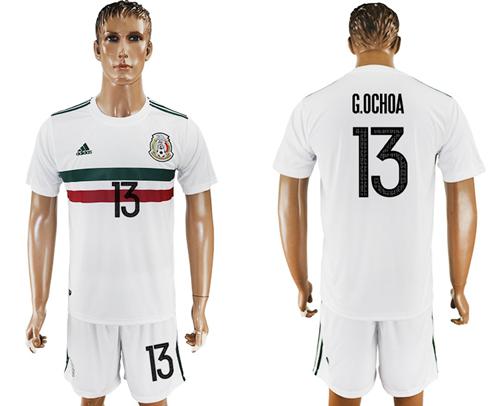 Mexico #13 G.Ochoa Away Soccer Country Jersey