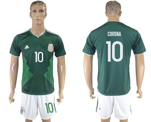 Mexico #10 Corona Green Home Soccer Country Jersey