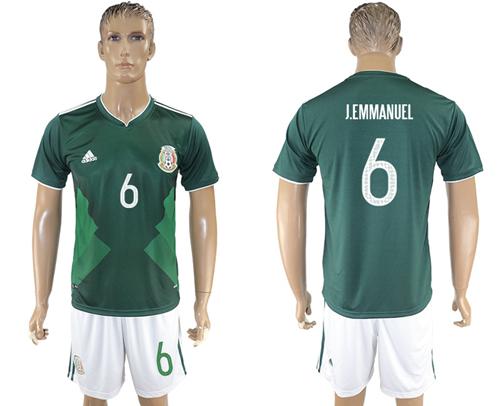 Mexico #6 J.Emmanuel Green Home Soccer Country Jersey