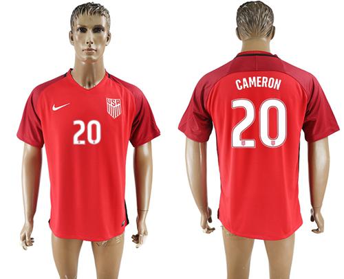 USA #20 Cameron Away Soccer Country Jersey