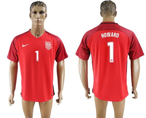 USA #1 Howard Away Soccer Country Jersey