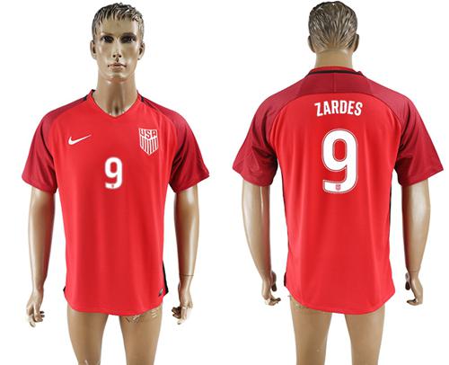 USA #9 Zardes Away Soccer Country Jersey