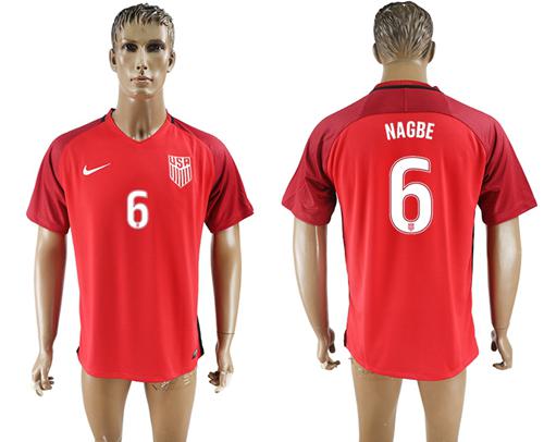 USA #6 Nagbe Away Soccer Country Jersey