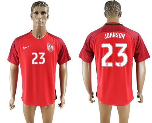 USA #23 Johnson Away Soccer Country Jersey