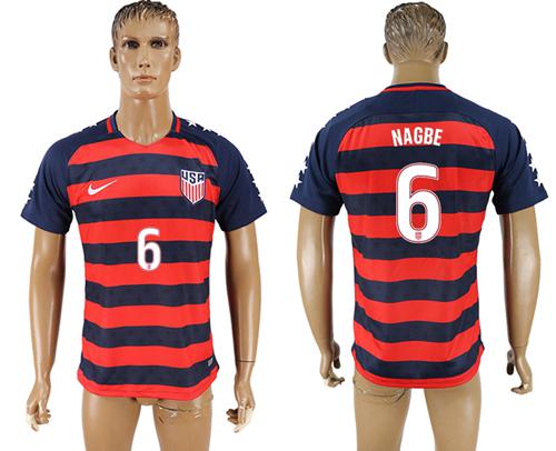 USA #6 Nagbe Away Soccer Country Jersey