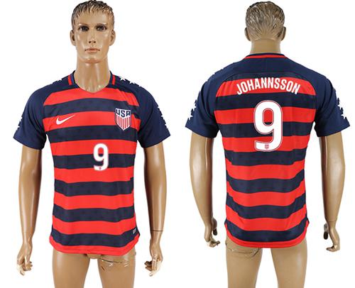 USA #9 Johannsson Away Soccer Country Jersey