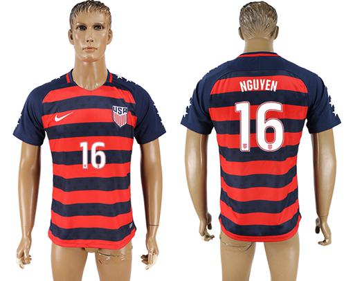 USA #16 Nguyen Away Soccer Country Jersey