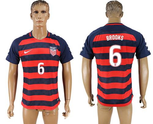 USA #6 Brooks Away Soccer Country Jersey