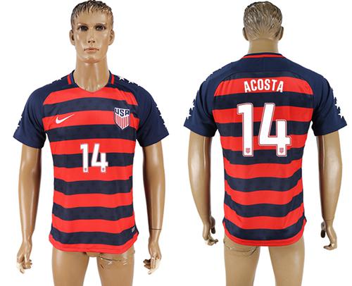 USA #14 Acosta Away Soccer Country Jersey