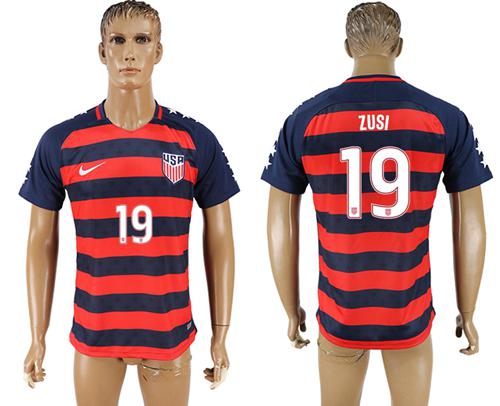 USA #19 Zusi Away Soccer Country Jersey