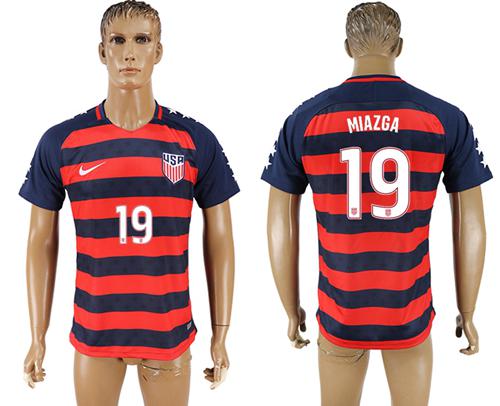 USA #19 Miazga Away Soccer Country Jersey