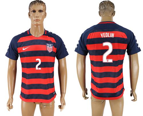 USA #2 Yedlin Away Soccer Country Jersey