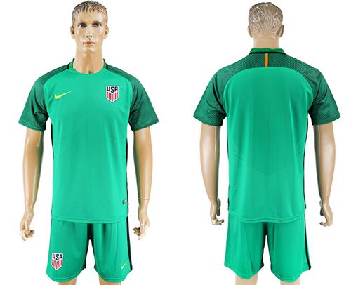 USA Blank Green Goalkeeper Soccer Country Jersey