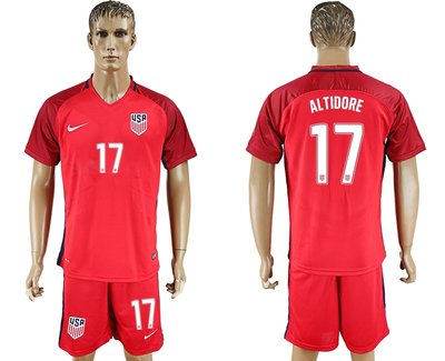 USA #17 Altidore Red Home Soccer Country Jersey