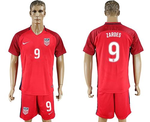 USA #9 Zardes Away Soccer Country Jersey