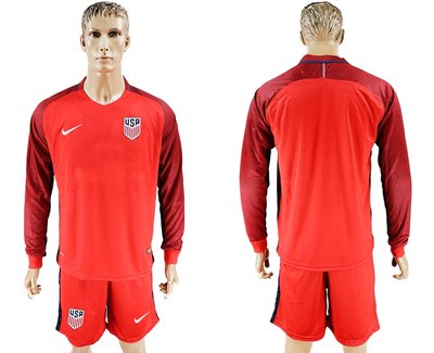 USA Blank Home Long Sleeves Soccer Country Jersey