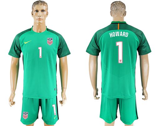 USA #1 Howard Green Goalkeeper Soccer Country Jersey