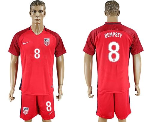 USA #8 Dempsey Away Soccer Country Jersey