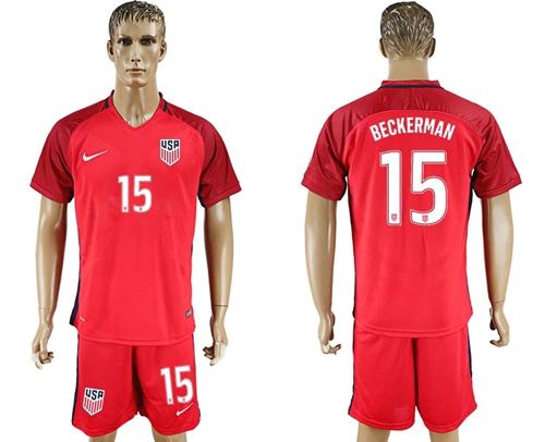 USA #15 Beckerman Away Soccer Country Jersey